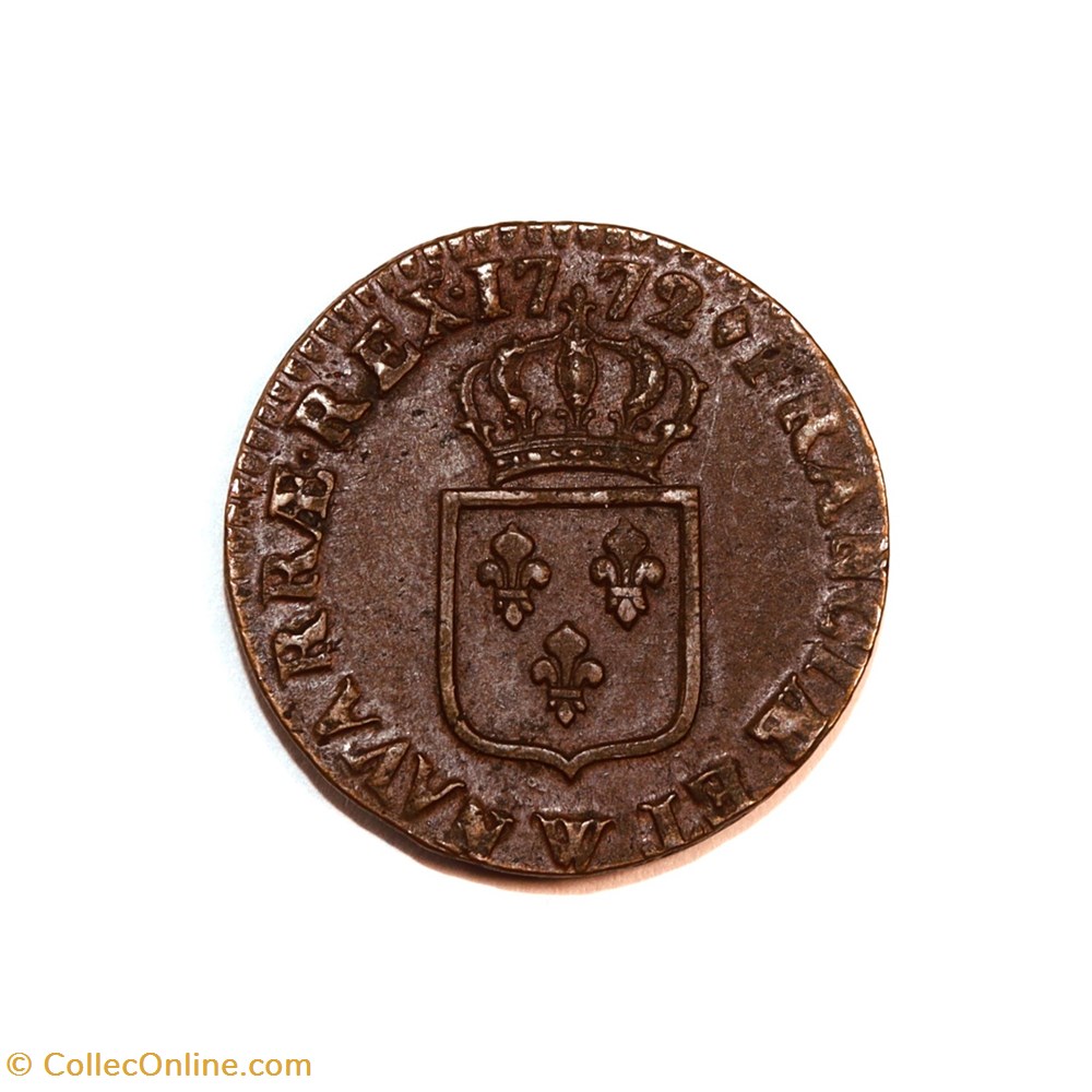 Louis XV 1772W Sol à la vieille tête monnaies europe medievale france royales louis xv 1772w sol a la vieille tete