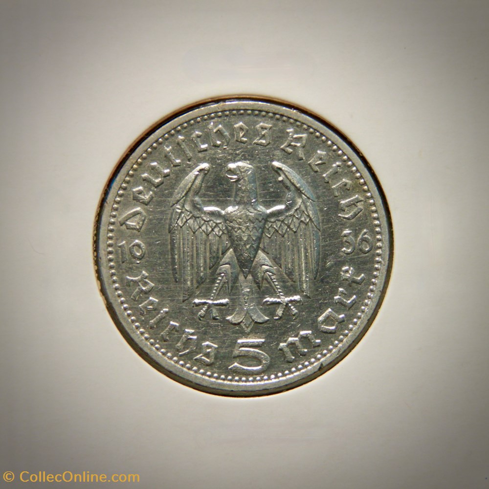 5 Reichsmark 1936 D monnaies monde allemagne 5 reichsmark 1936 d