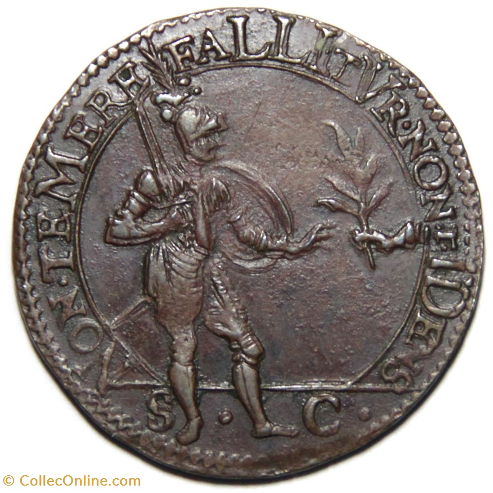 Dix Sept Provinces. 1607, Cuivre. Méfiance au sujet de la trêve monnaies paranumismatique jetons poids dix sept provinces 1607 cuivre mefiance au sujet de la treve