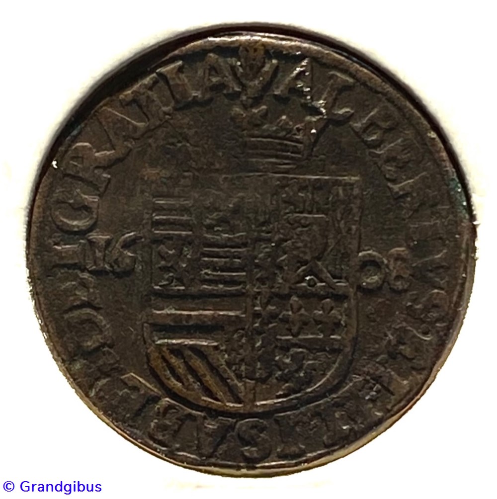 Albert & Isabelle - Liard, 1608 Anvers monnaies europe medievale pays bas espagnols albert isabelle liard 1608 anvers