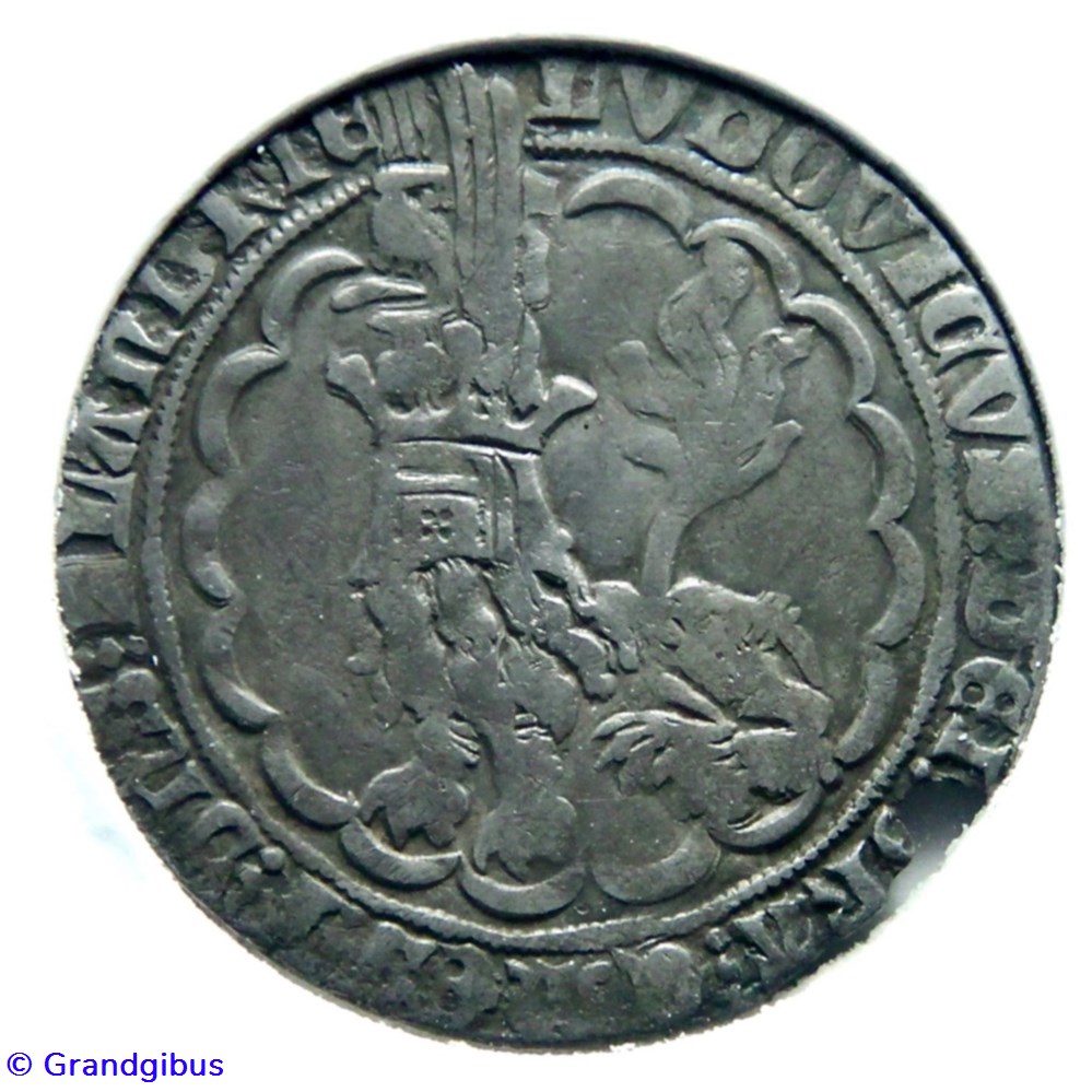 Louis de Male - Double gros ou Botdraeger, Gand monnaies europe medievale pays bas bourguignons louis de male double gros ou botdraeger gand