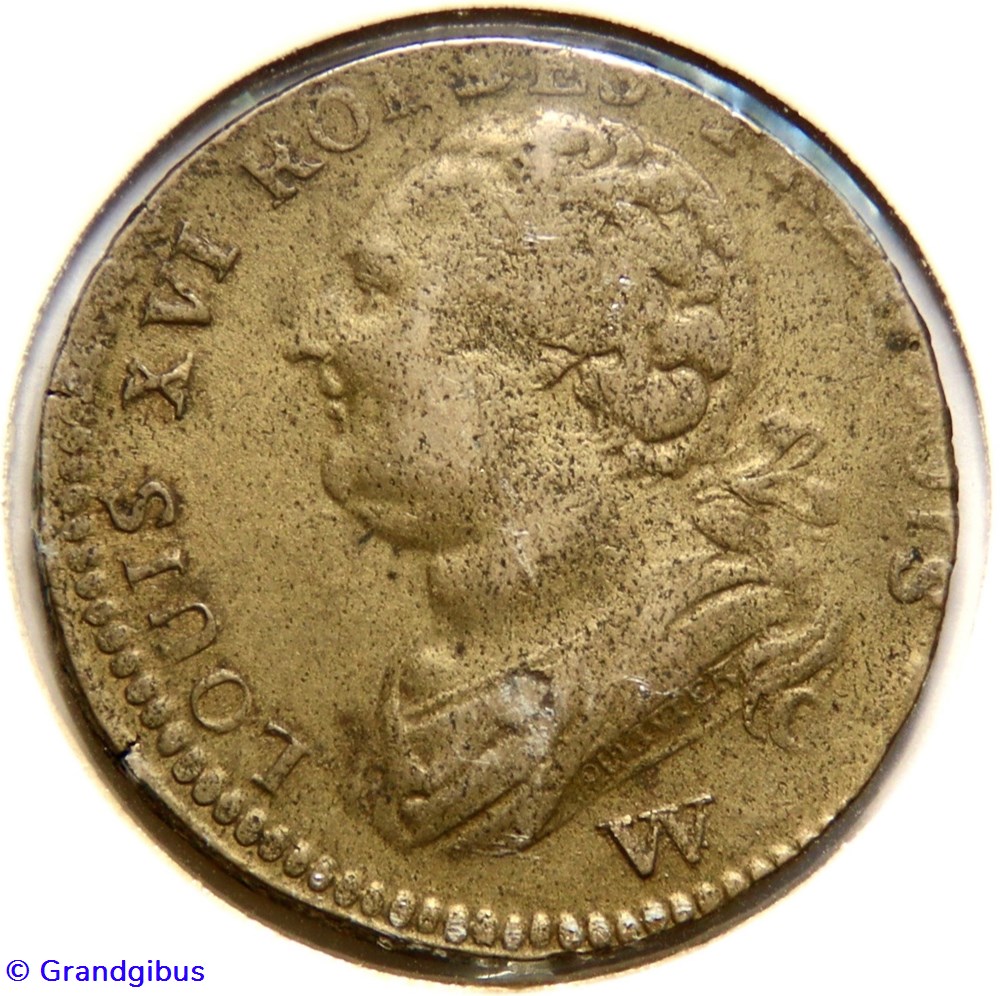 Louis XVI, 1792 𝐖 - 12 Deniers au faisceau. monnaies monde france louis xvi 1792 12 deniers au faisceau