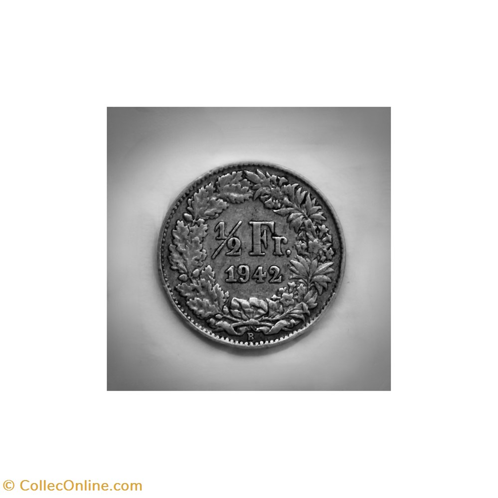 monnaies monde suisse 1 2 franc 1942 b