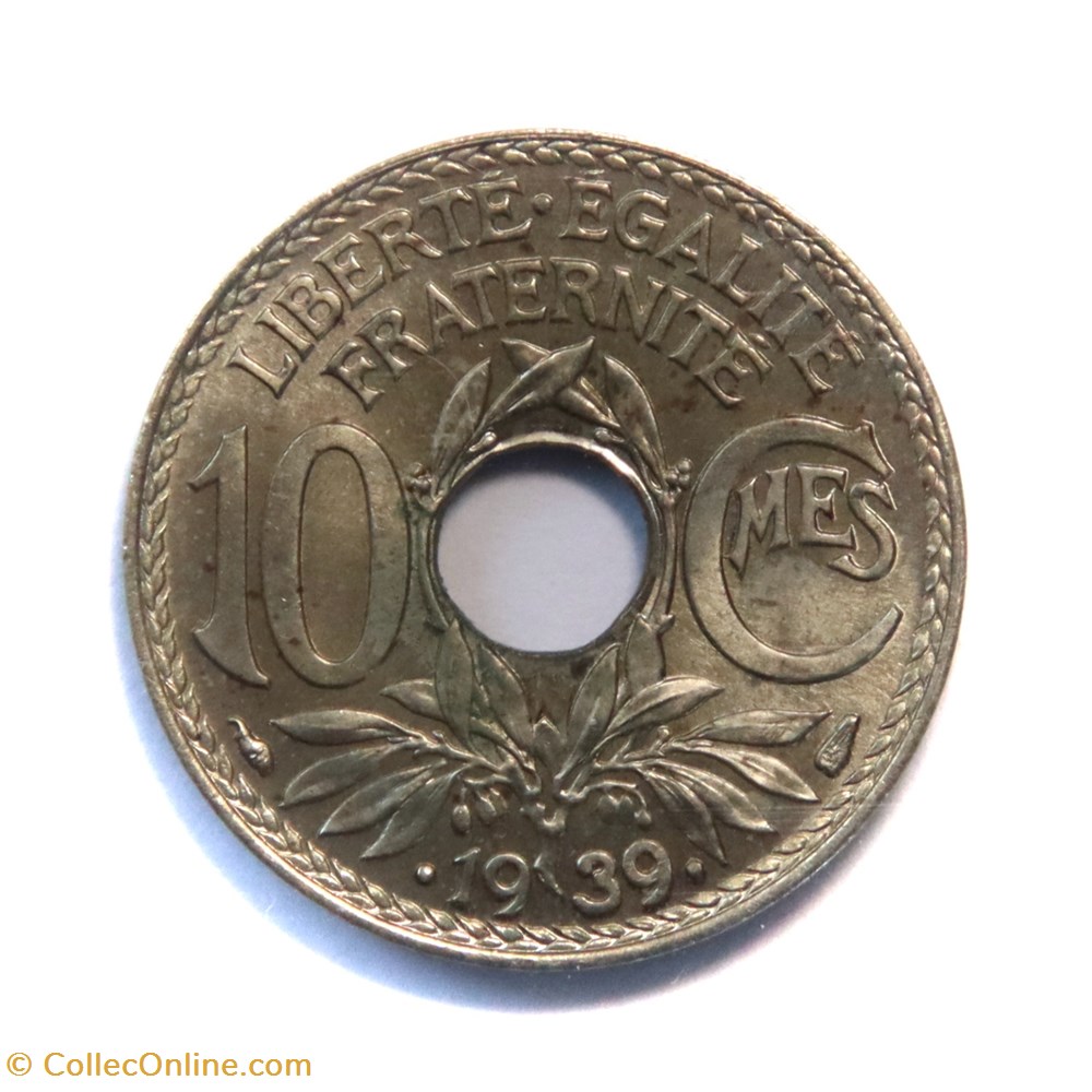 10 centimes Lindauer 1939, maillechort monnaies monde france 10 centimes lindauer 1939 maillechort