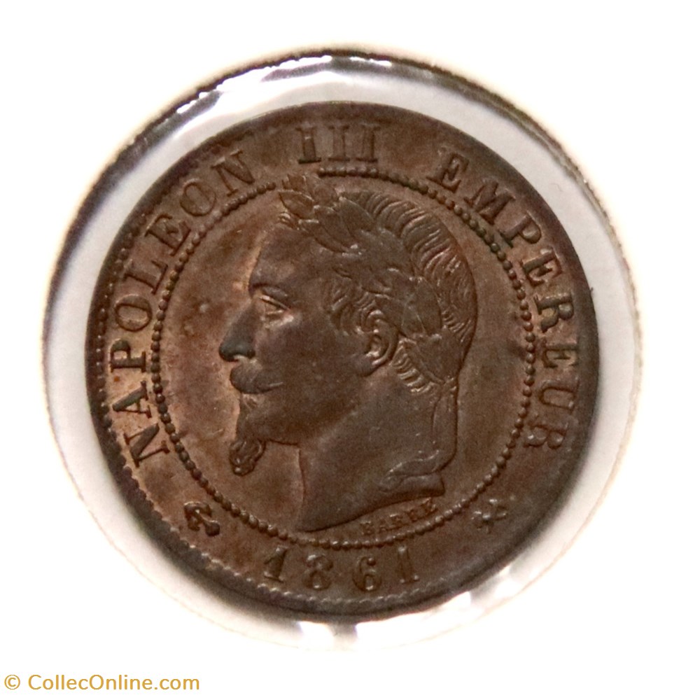 Un Centime - 1861 𝐊 Napoléon Ⅲ tête laurée monnaies monde france un centime 1861 napoleon tete lauree