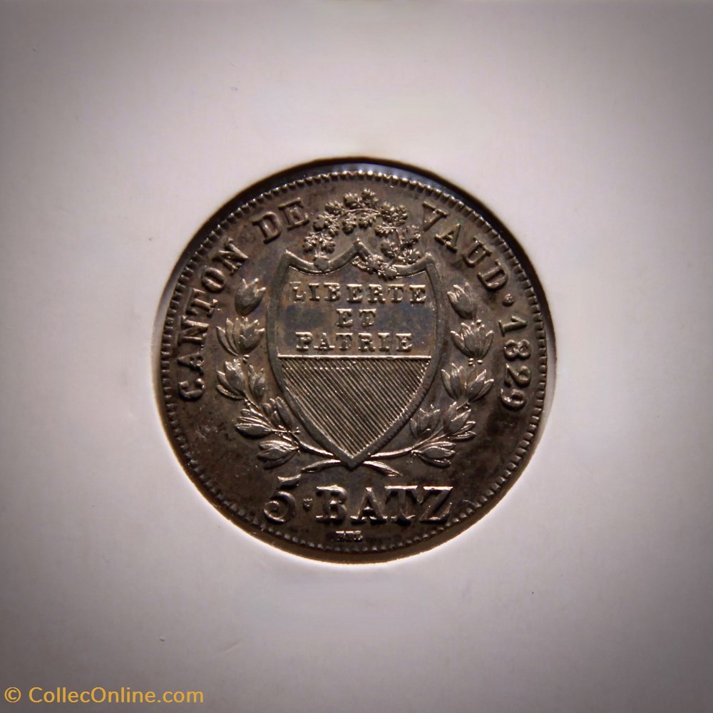 Canton de Vaud - 5 Batz (1829) monnaies monde suisse canton de vaud 5 batz 1829