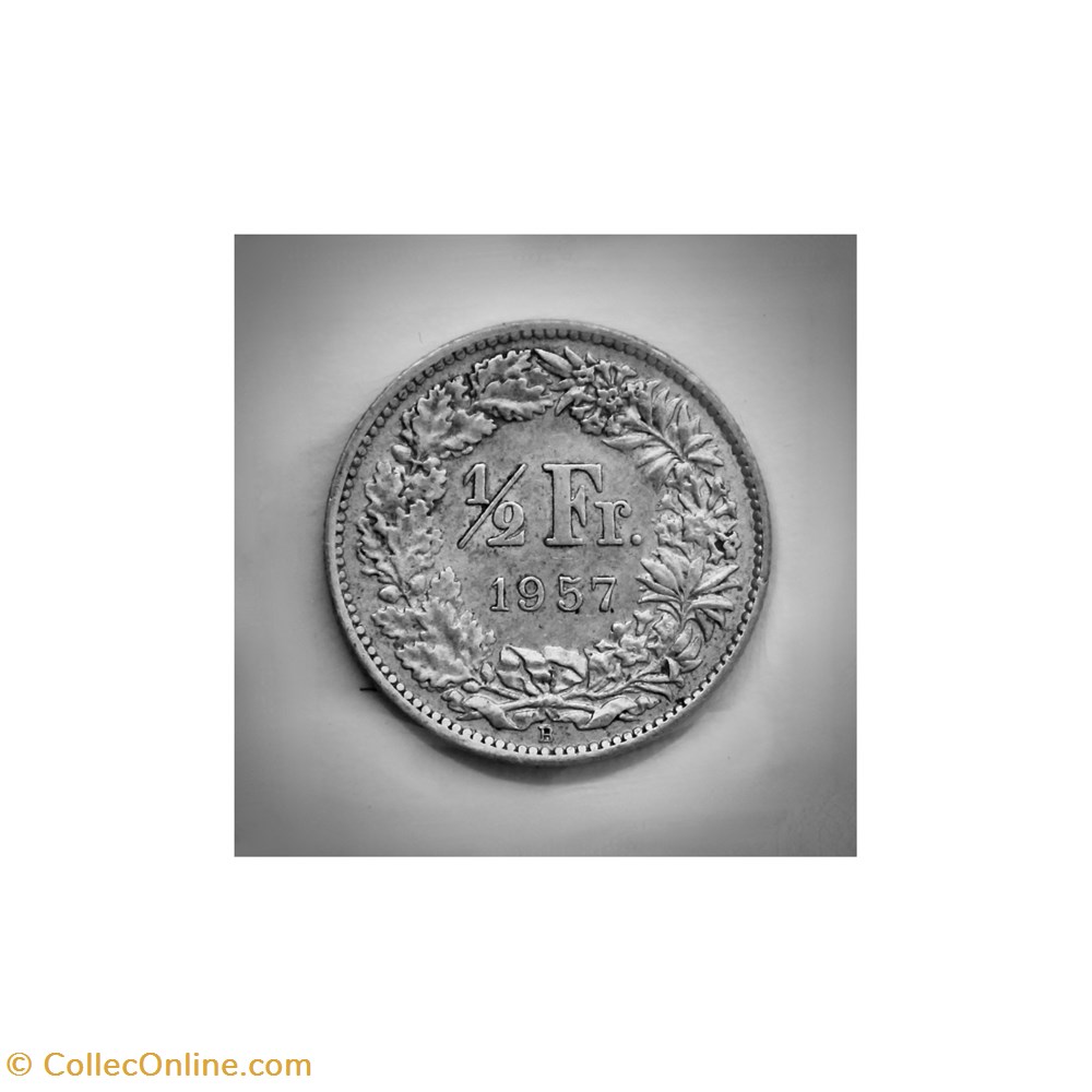 1/2 Franc 1957 B monnaies monde suisse 1 2 franc 1957 b