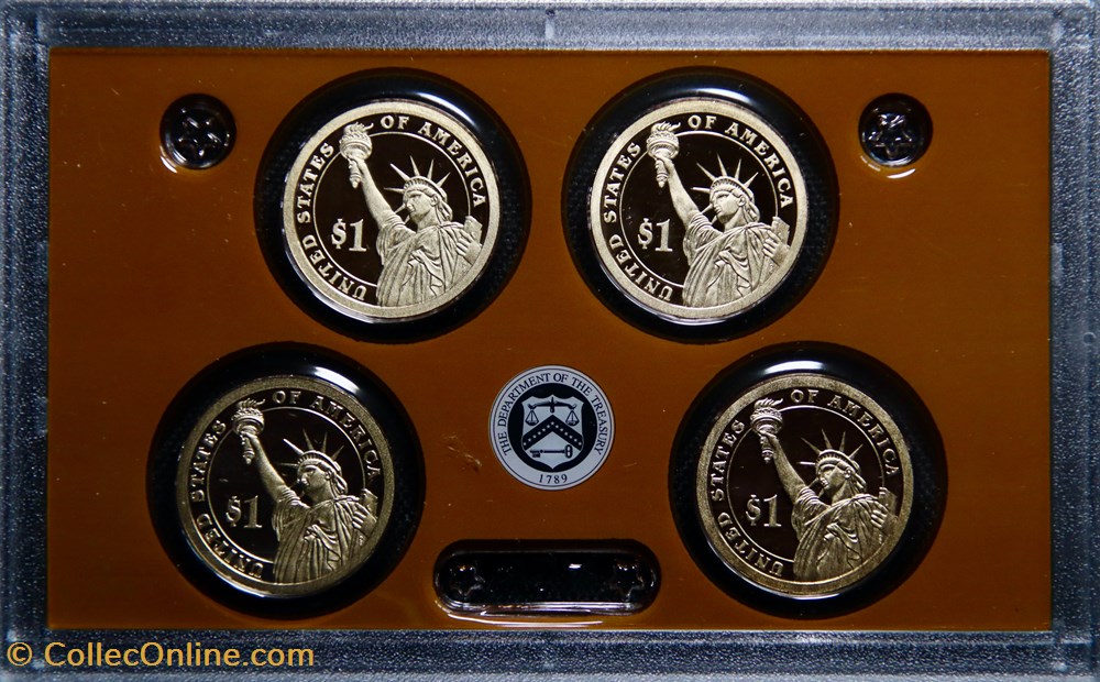 Série 2015 S - US Mint Presidential $1 Coin Proof Set 2 monnaies monde etats unis serie 2015 s us mint presidential 1 coin proof set