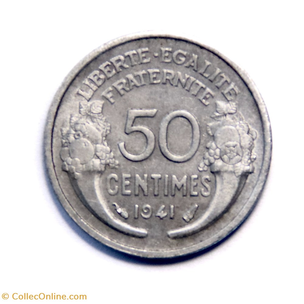 50 centimes Morlon, 1941, aluminium "lourde" monnaies monde france 50 centimes morlon 1941 aluminium lourde
