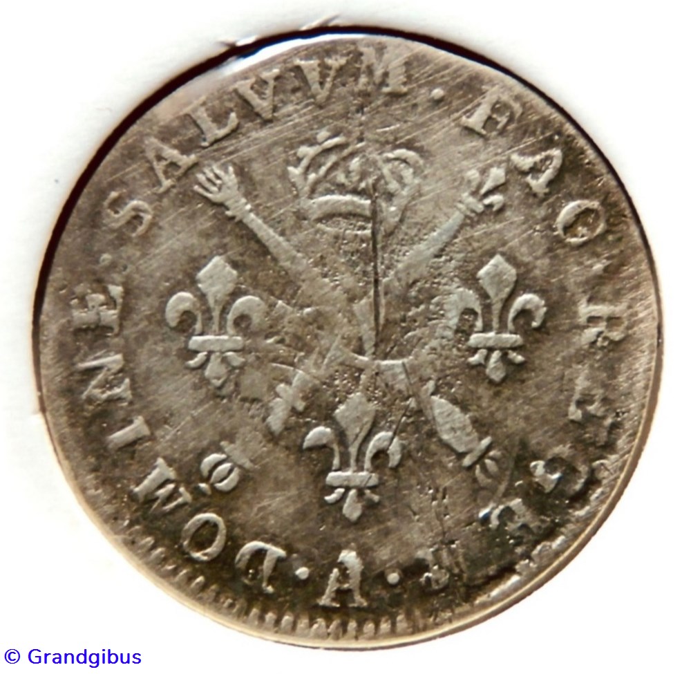 monnaies europe medievale france royales 5 sols aux insignes 1702a