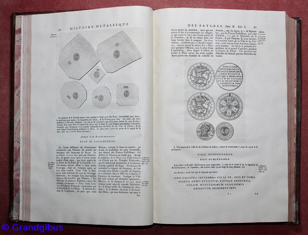 Van Loon. Tome Second, Histoire Métallique des XVII Provinces (1732). 3 monnaies livres ouvrages van loon tome second histoire metallique des xvii provinces 1732