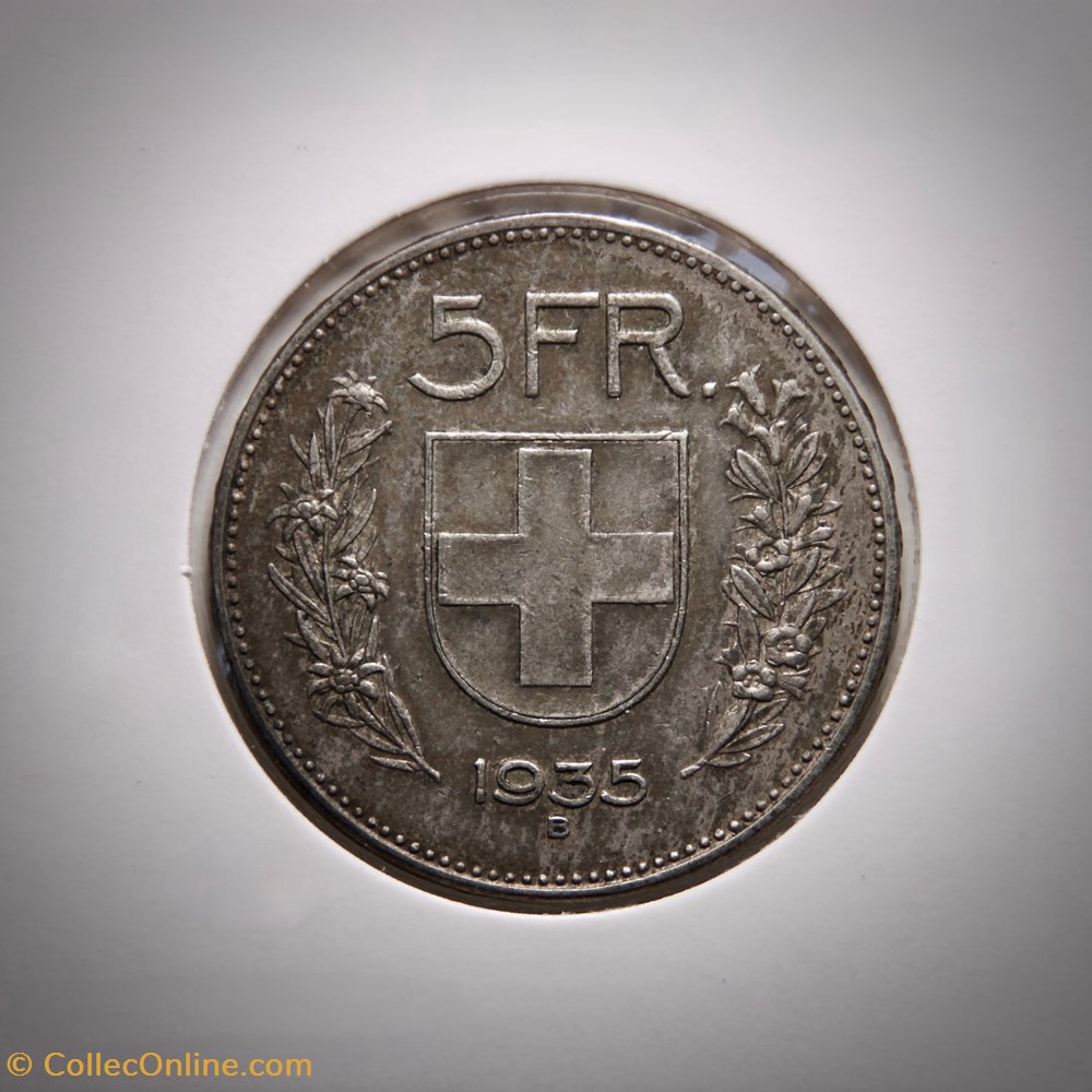 5 Francs 1935 B Berger (p.m) monnaies monde suisse 5 francs 1935 b berger p m