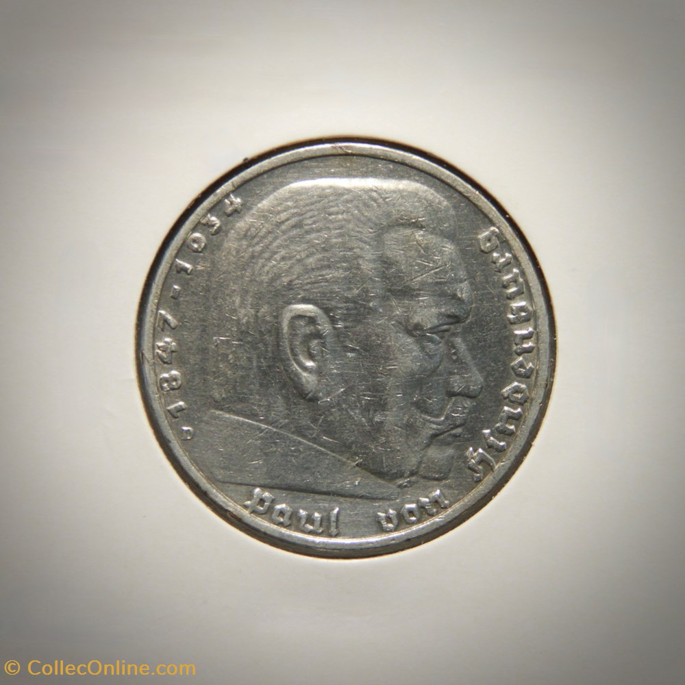 5 Reichsmark 1936 D monnaies monde allemagne 5 reichsmark 1936 d
