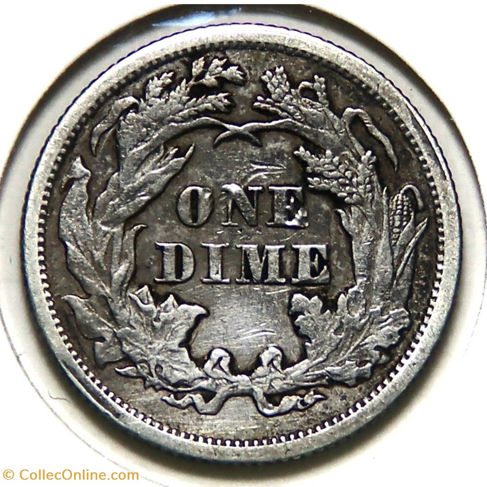 One Dime - Seated Liberty, 1872 monnaies monde etats unis one dime seated liberty 1872