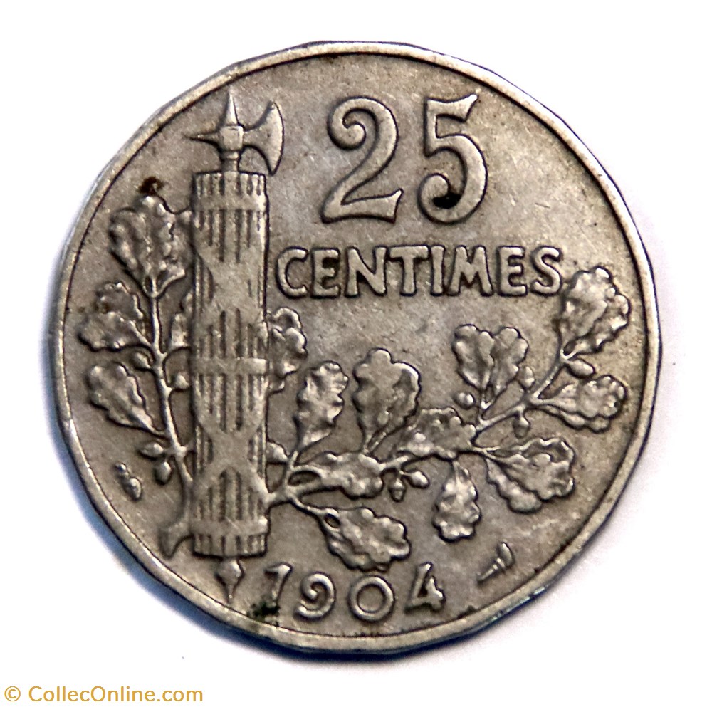 25 centimes Patey 1904, 2ème type monnaies monde france 25 centimes patey 1904 2eme type