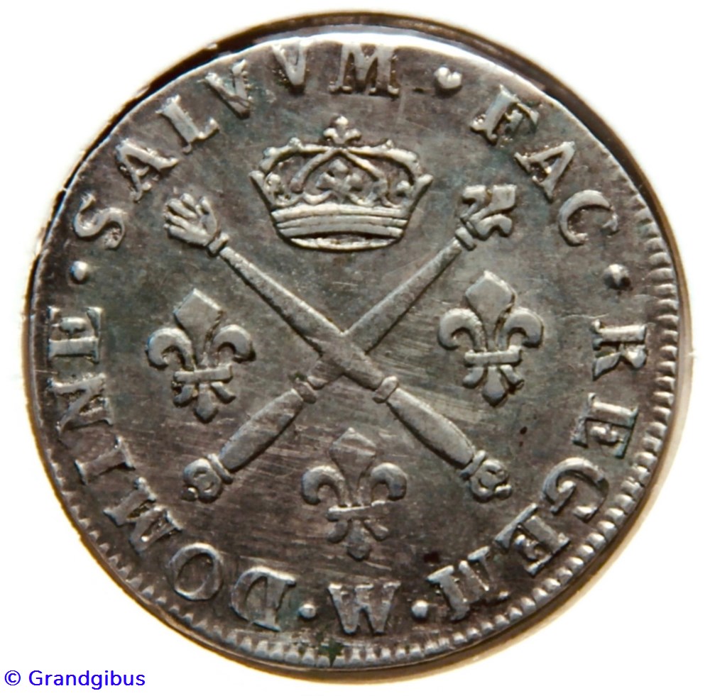 monnaies europe medievale france royales 20 sols aux insignes 1708w