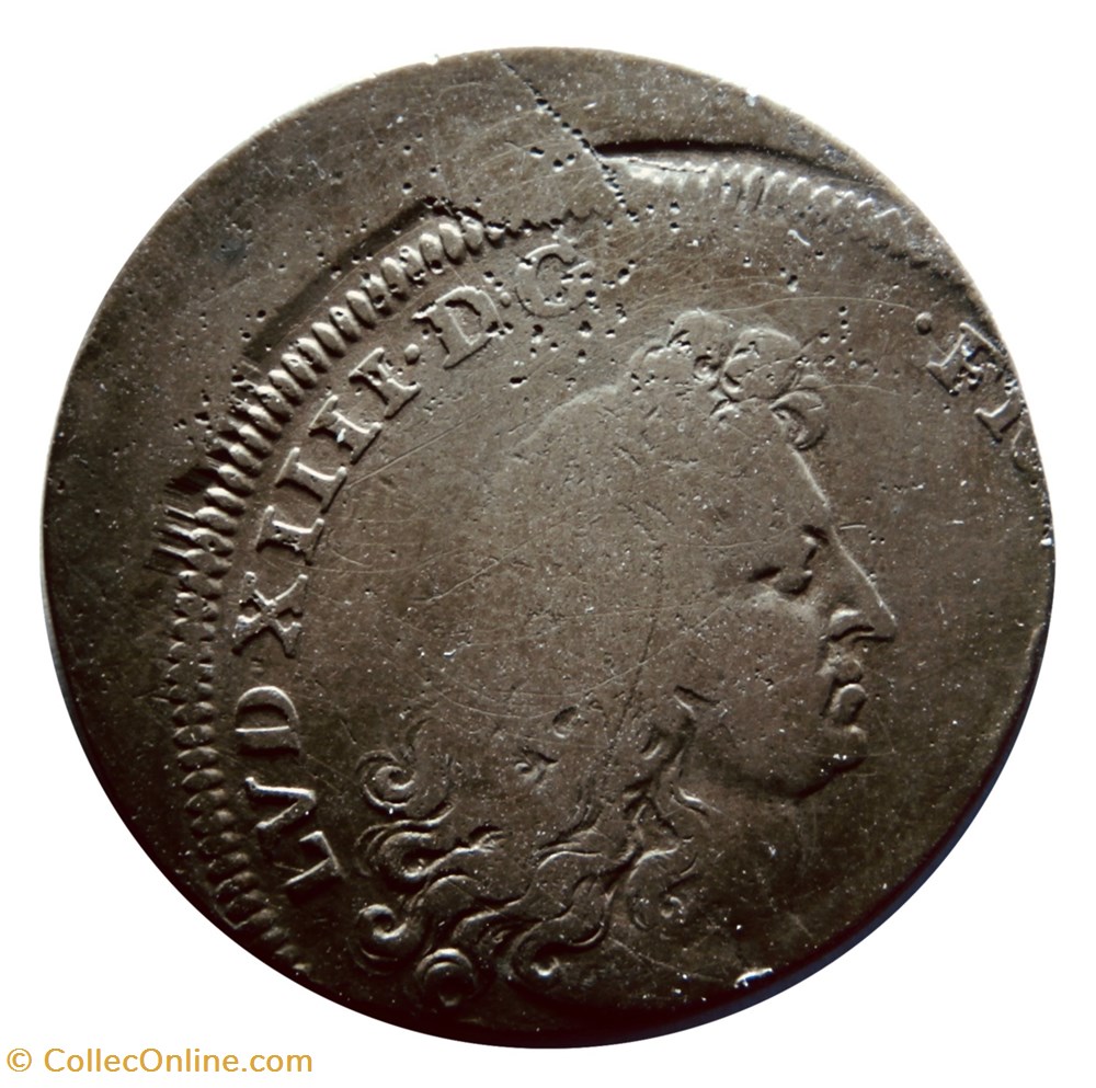 Louis XIV - Les états de Lille 1677 monnaies paranumismatique jetons poids louis xiv les etats de lille 1677