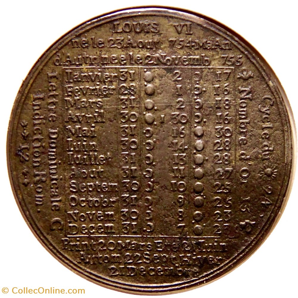 monnaies paranumismatique jetons poids louis x vi almanach 1 779 cuivre