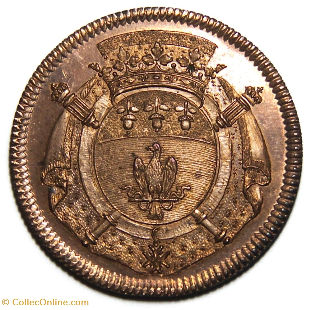 monnaies paranumismatique jetons poids fleuriau armenonville secretaire du roi 1722 cuivre