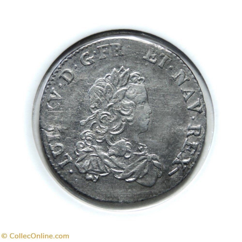 Louis XV 1721W Tiers d'écu de France monnaies europe medievale royales louis xv 1721w tiers ecu de france