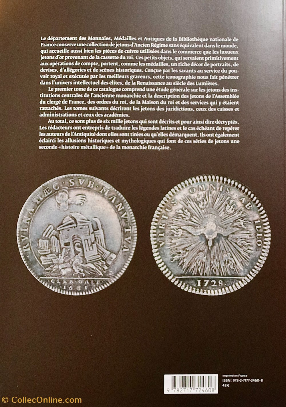 Jetons des Institutions Centrales de l'Ancien Régime, Tome I. monnaies livres ouvrages ventes jetons des institutions centrales de ancien regime tome i