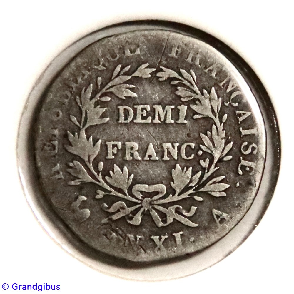 monnaies monde france 1 2 franc republique francaise bonaparte premier consul