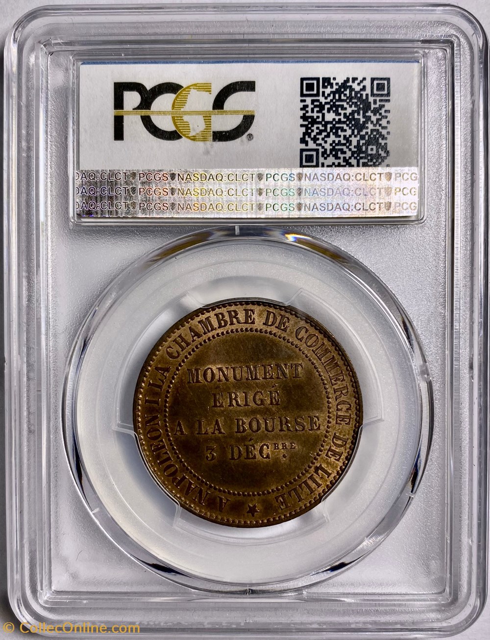 Module de Dix Centimes - Visite à la chambre de commerce de Lille, 1854 4 monnaies paranumismatique jetons poids module de dix centimes visite a la chambre de commerce de lille 1854