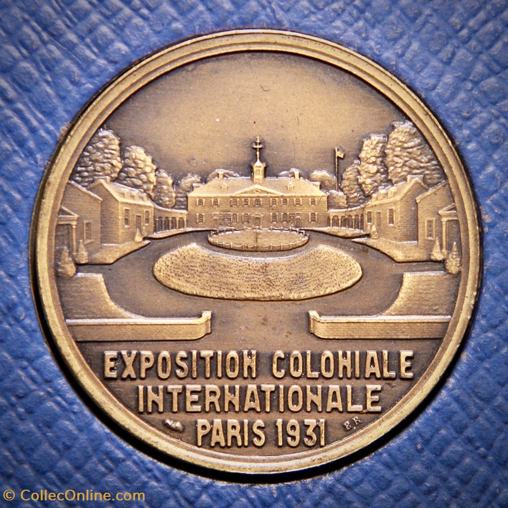 Coffret de l'exposition coloniale internationale de Paris (1931). Revers 4 medailles france iiieme republique coffret de exposition coloniale internationale de paris 1931 revers