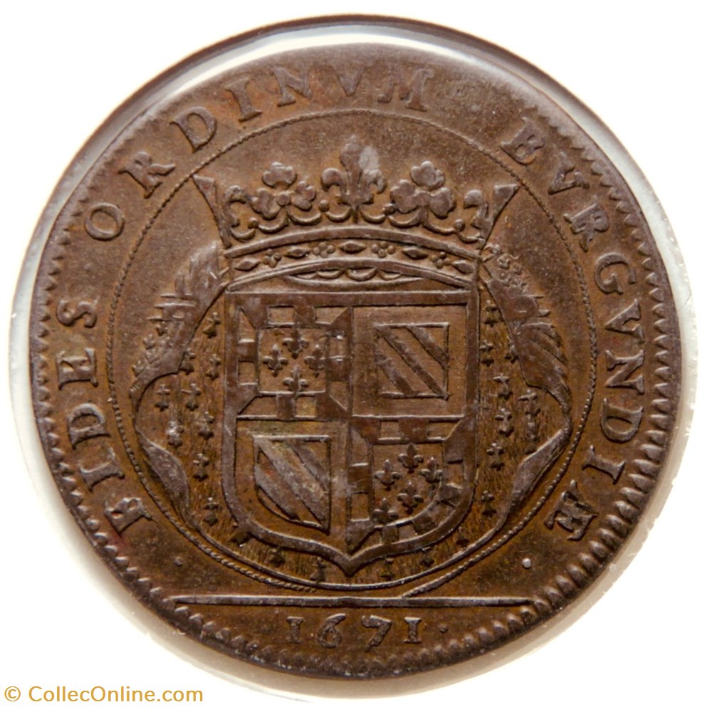 monnaies paranumismatique jetons poids etats de bourgogne la generosite du roi 1671 cuivre