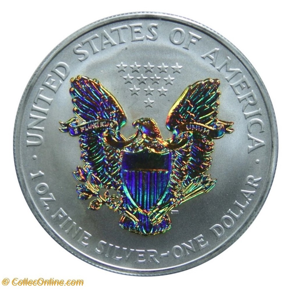 1 Dollar - Silver Eagle, 2003 (colorisé) monnaies monde etats unis 1 dollar silver eagle 2003 colorise