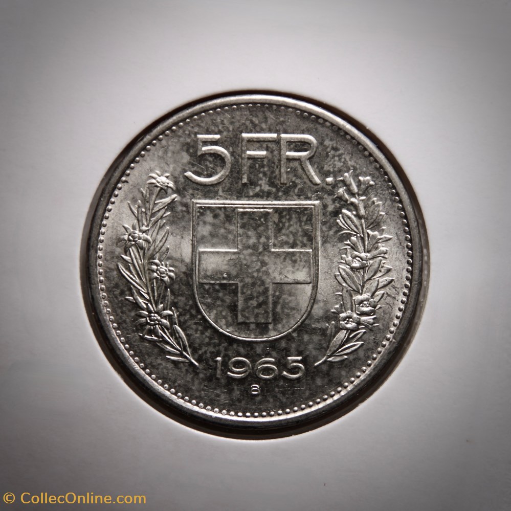 5 Francs 1965 B Berger (p.m) monnaies monde suisse 5 francs 1965 b berger p m
