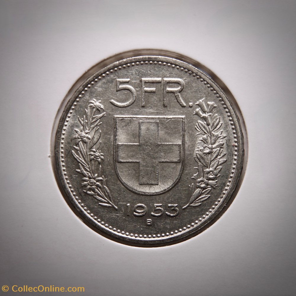 5 Francs 1953 B Berger (p.m) monnaies monde suisse 5 francs 1953 b berger p m