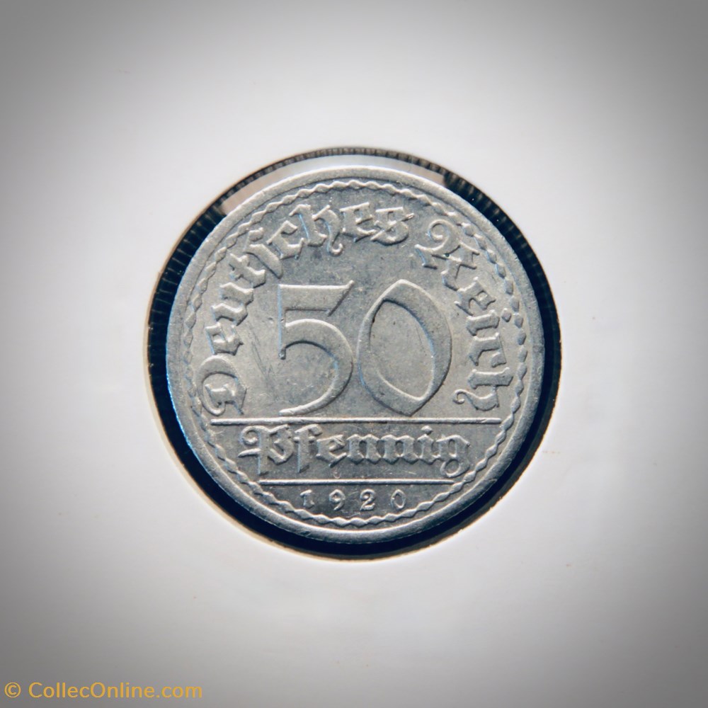 monnaies monde allemagne 50 pfennig 1920 a