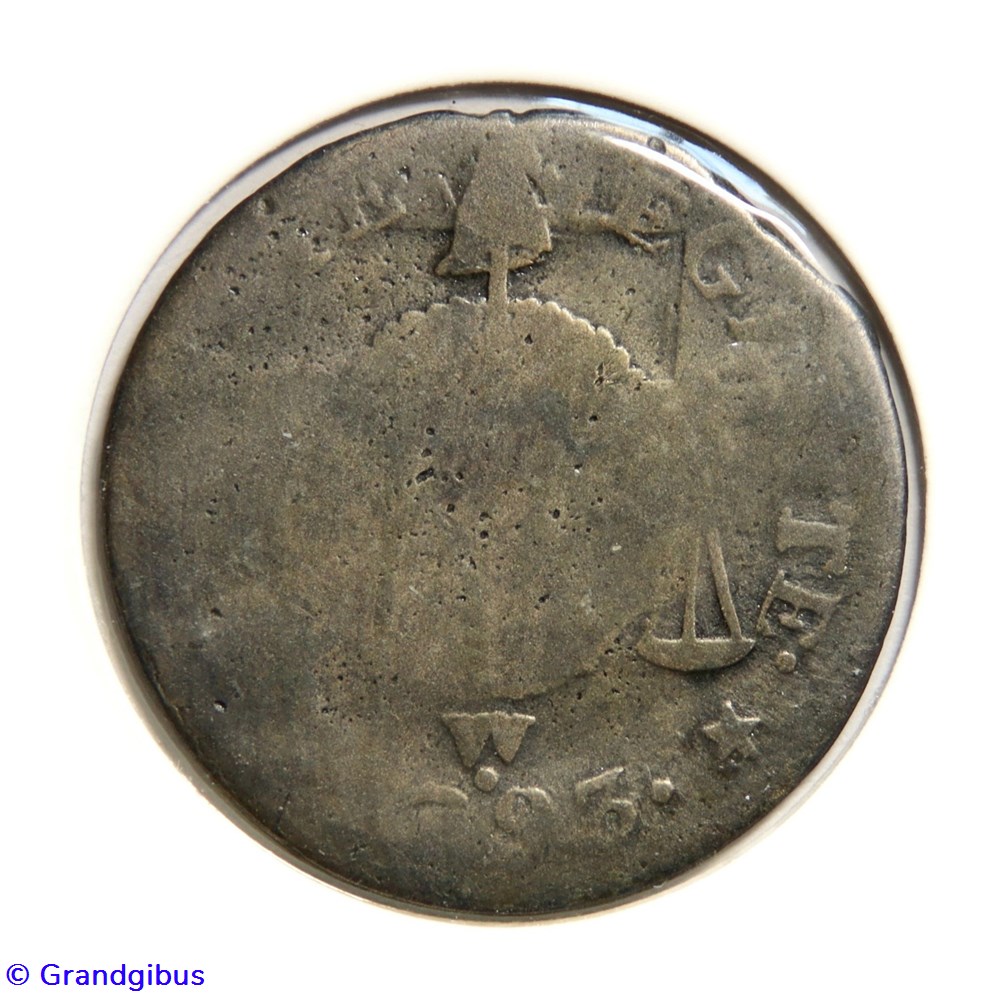 1 Sol à la balance. An 𝐈𝐈 Ẉ (1793, Arras). monnaies monde france 1 sol a la balance an w 1793 arras