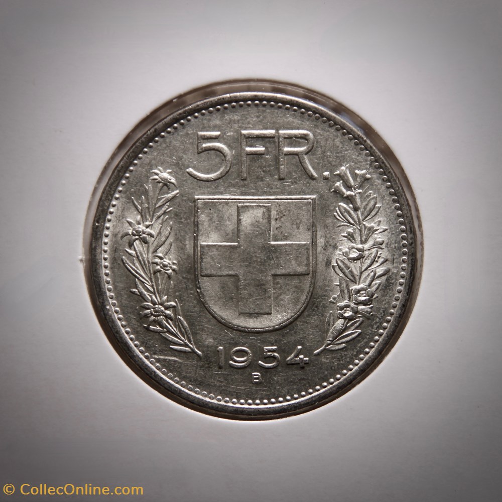 5 Francs 1954 B Berger (p.m) monnaies monde suisse 5 francs 1954 b berger p m