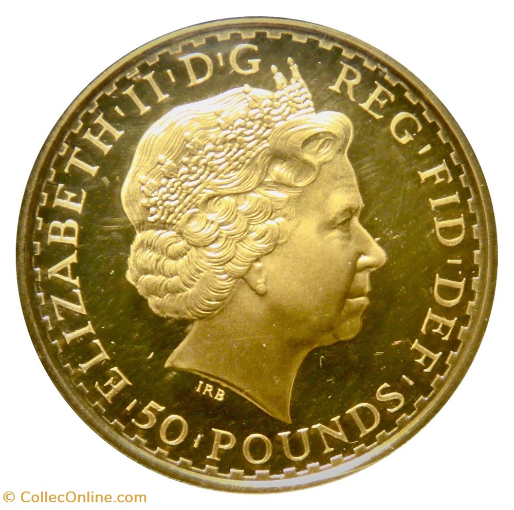 Elizabeth II - 50 £ 2003 Britannia. monnaies lingots bullion piece d or elizabeth ii 50 2003 britannia