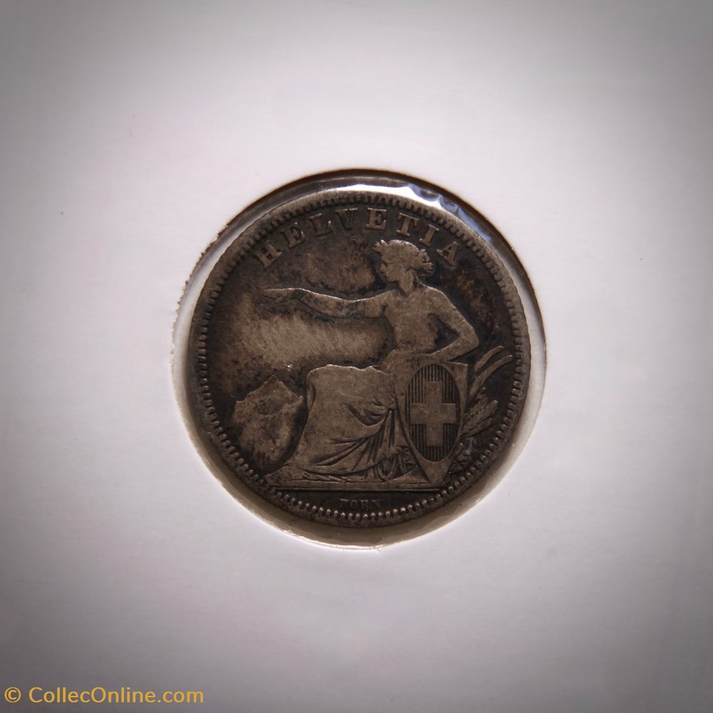 1 Franc 1861 B Helvetia assise monnaies monde suisse 1 franc 1861 b helvetia assise