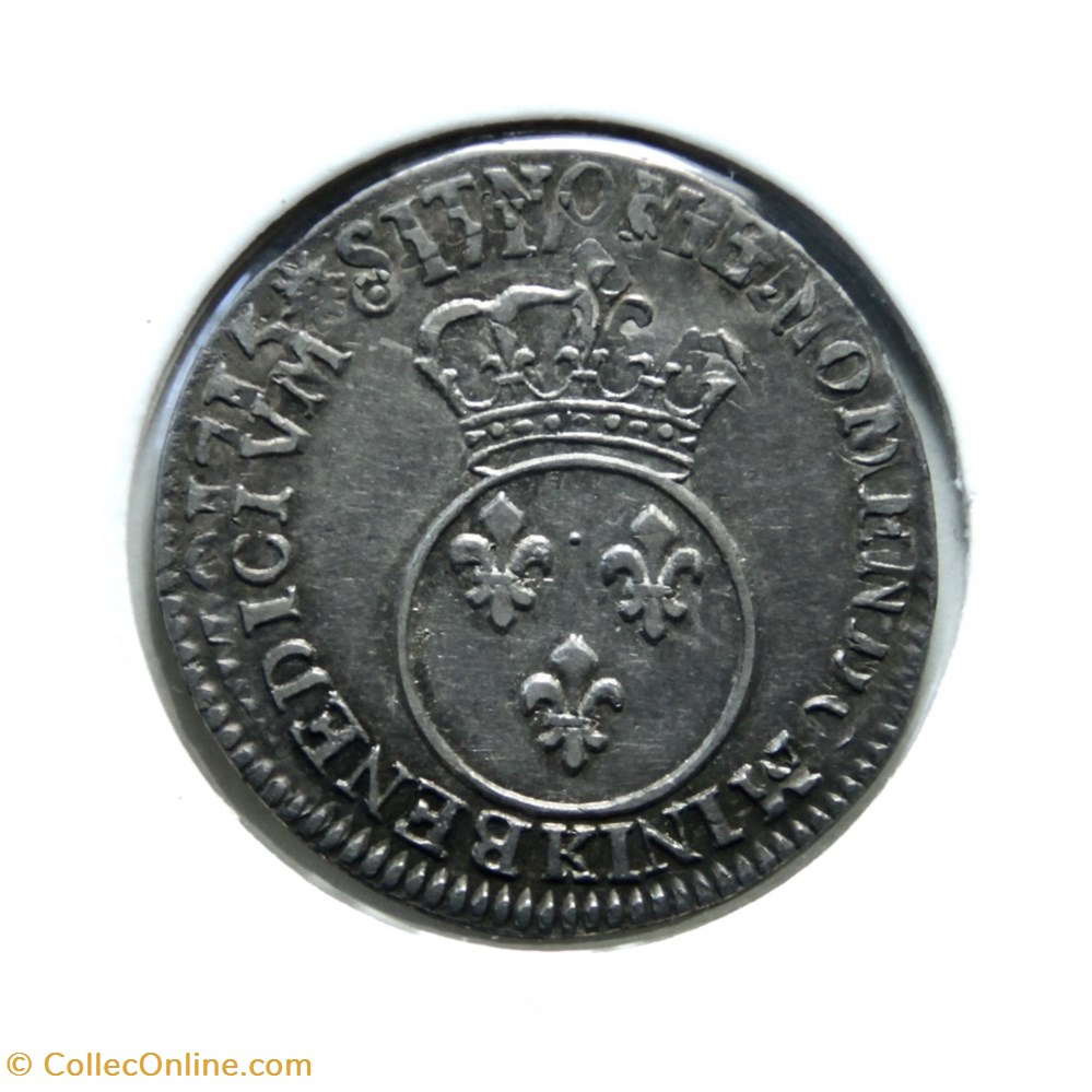 Louis XV 1717K Dixième d'écu Vertugadin monnaies europe medievale france royales louis xv 1717k dixieme ecu vertugadin