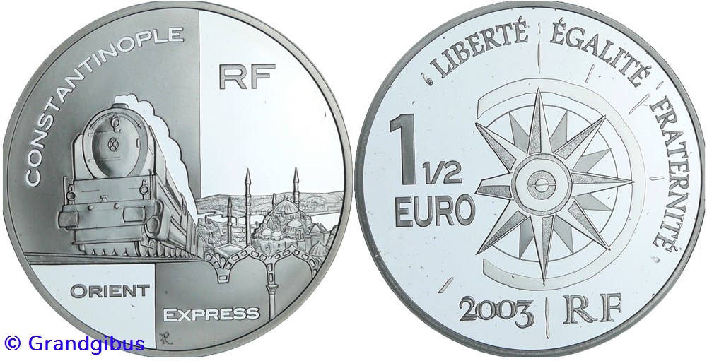 1 € 1/2 Argent 2003 L'Orient-Express monnaies euros france 1 1 2 argent 2003 orient express
