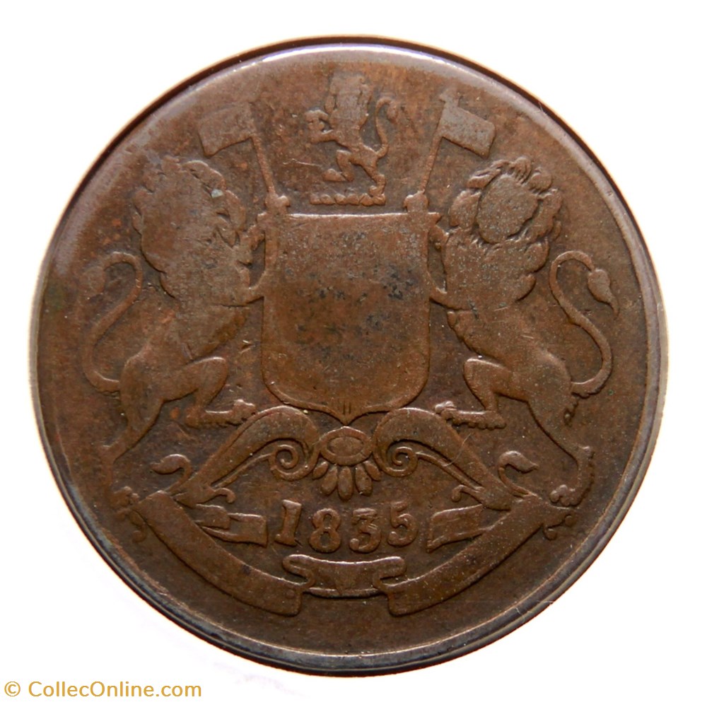 East India Company - 1/2 Anna 1835. monnaies colonies britanniques east india company 1 2 anna 1835