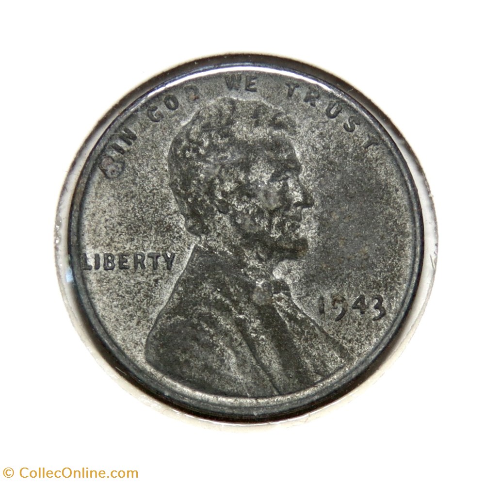 One Cent - "Steel Penny", 1943 monnaies monde etats unis one cent steel penny 1943