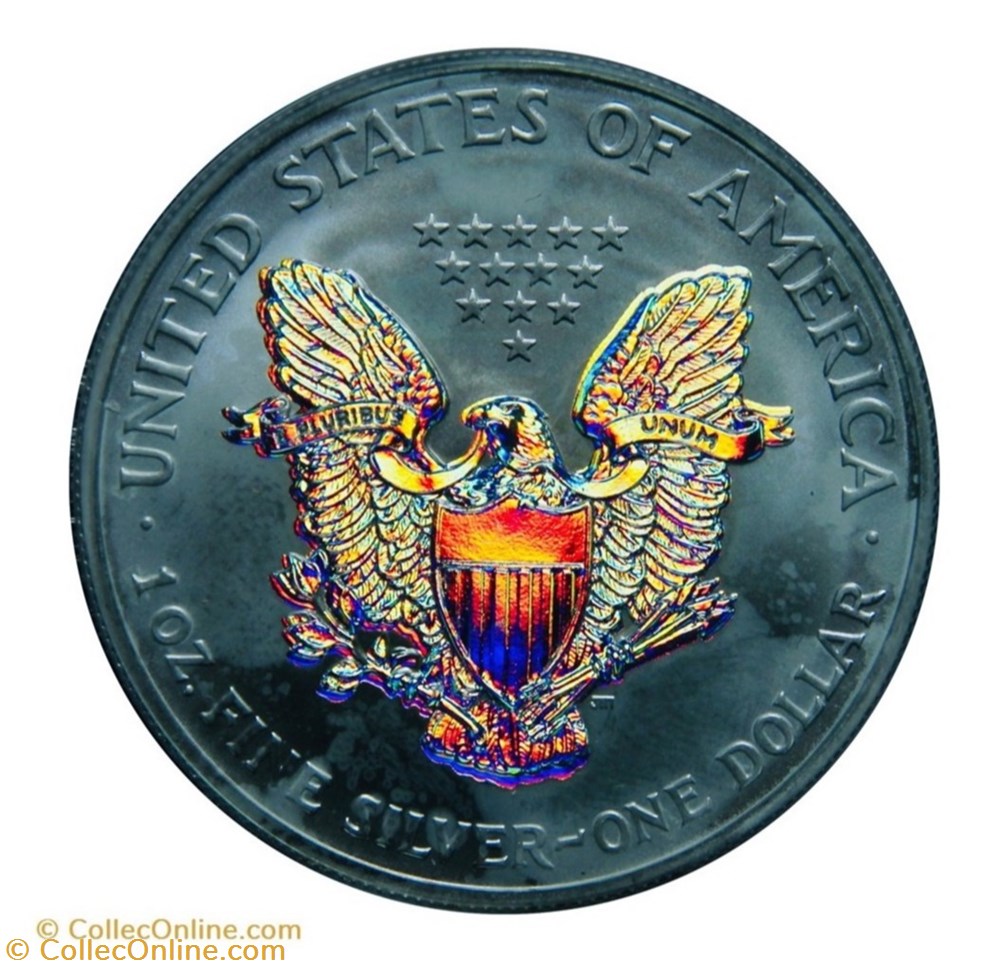 1 Dollar - Silver Eagle, 2005 (colorisé) monnaies monde etats unis 1 dollar silver eagle 2005 colorise