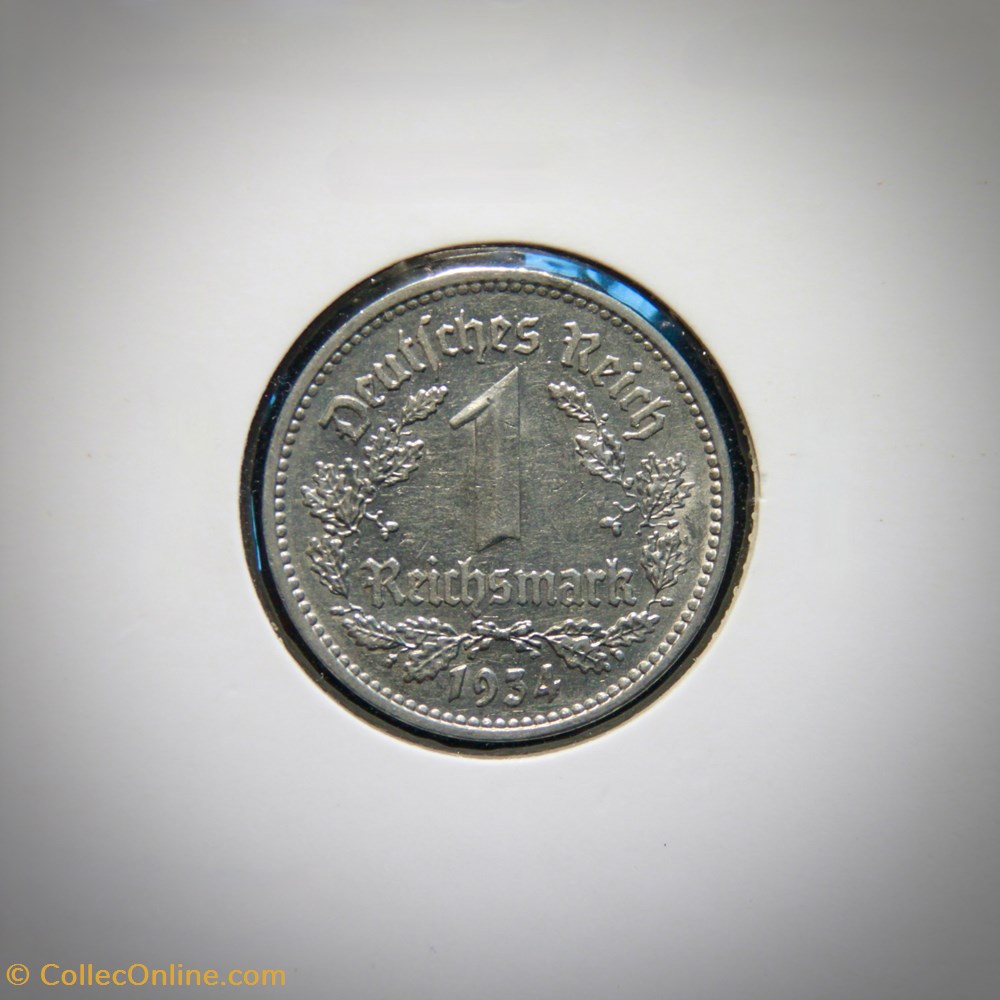 1 Reichsmark 1934 F monnaies monde allemagne 1 reichsmark 1934 f