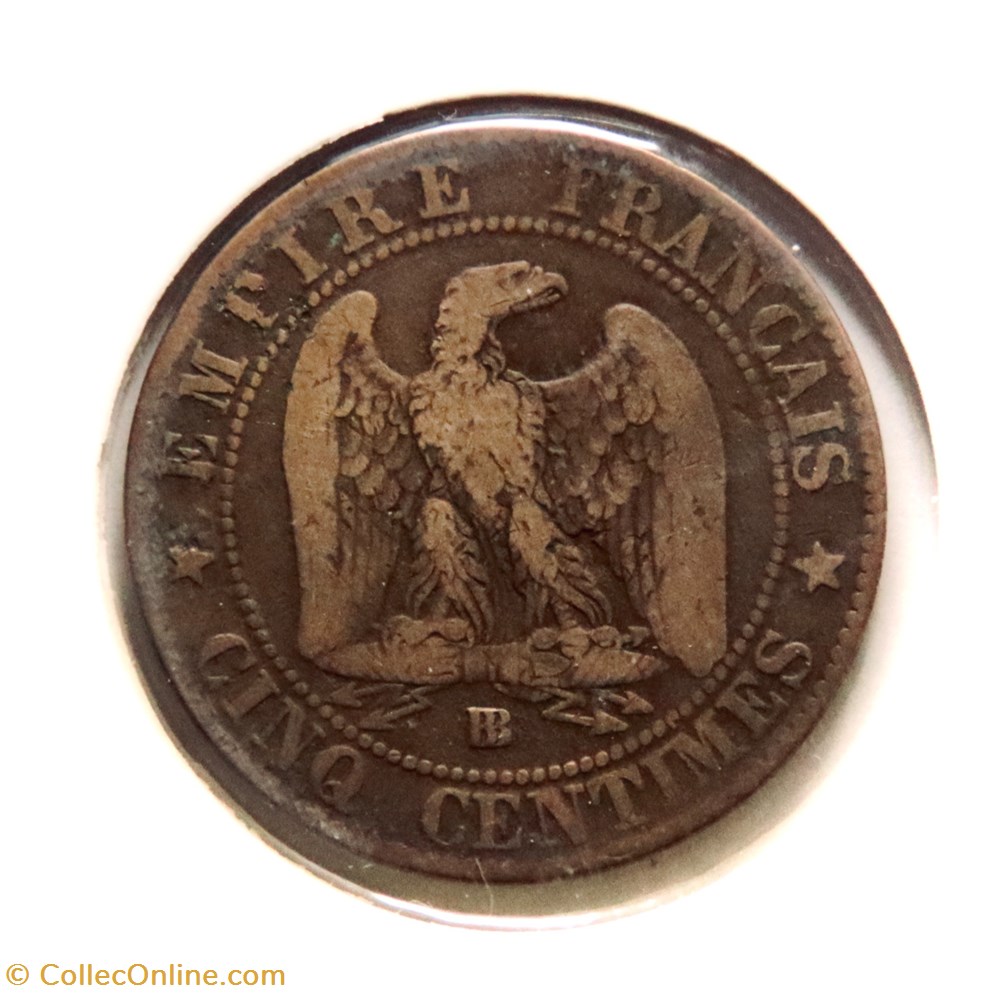 Cinq Centimes - 1864 𝐁𝐁 Napoléon Ⅲ tête laurée monnaies monde france cinq centimes 1864 napoleon tete lauree