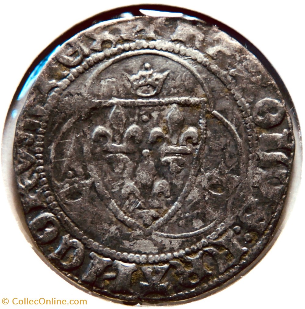 Charles VII Blanc à la couronne Tours monnaies europe medievale france royales charles vii blanc a la couronne tours