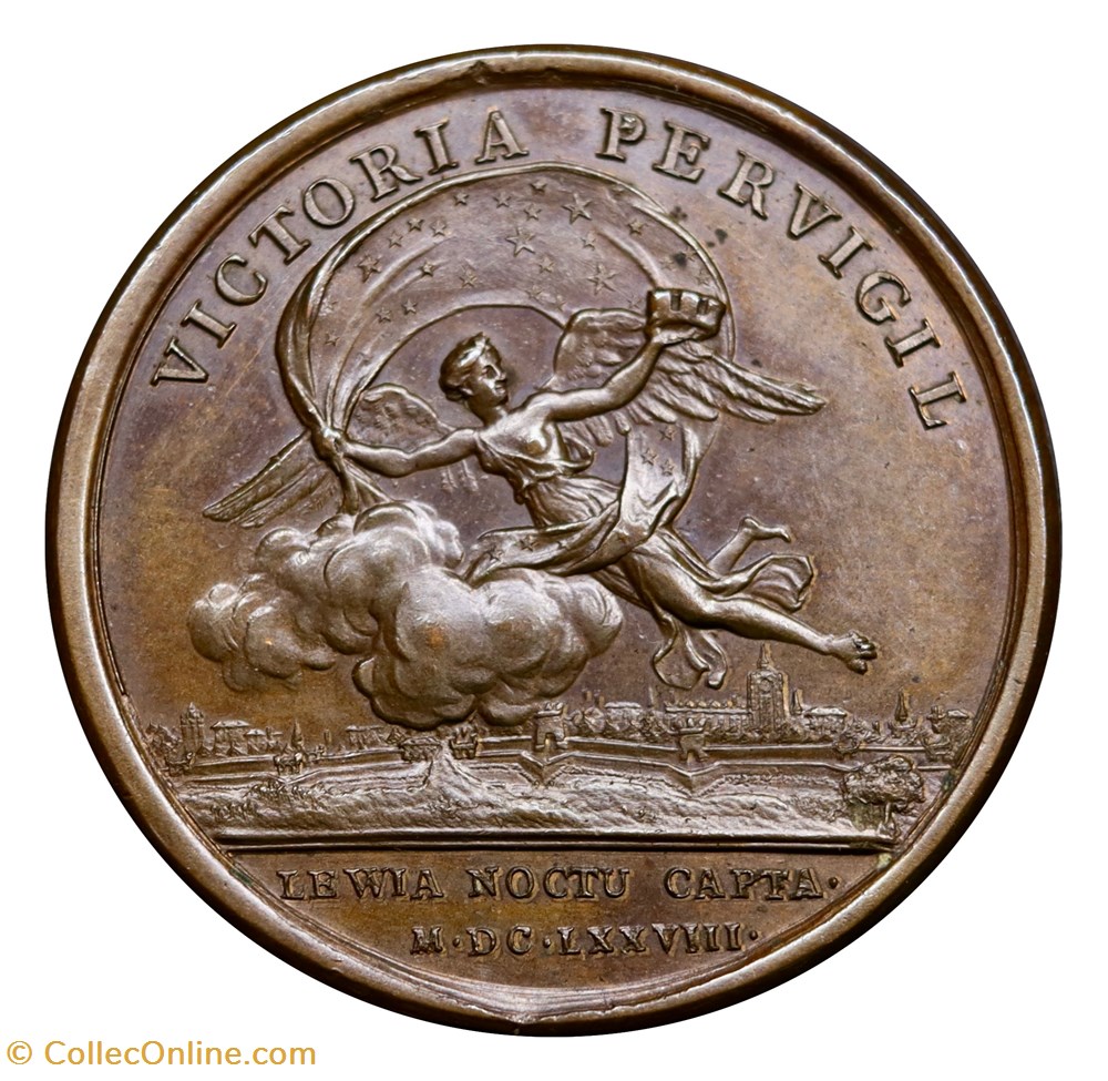 Louis XIV - Médaille par Mauger, Prise de Léau (Brabant) 1678 monnaies paranumismatique jetons poids louis xiv medaille par mauger prise de leau brabant 1678