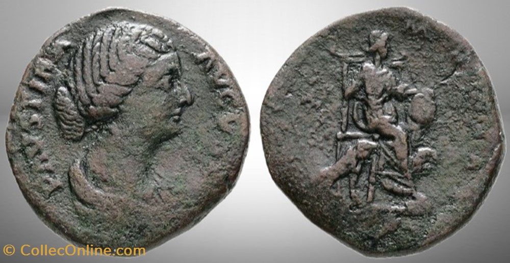 Faustine la Jeune - FAVSTINA - AVGVSTA -Cybèle - sesterce monnaies antiques romaines imperiales et republicaines faustine la jeune favstina avgvsta cybele sesterce