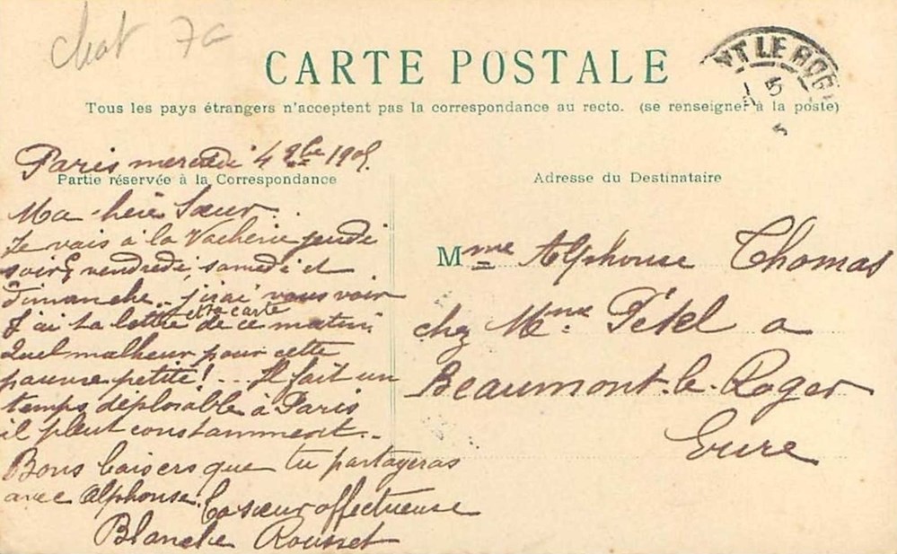cartes postales chats cirque funambules