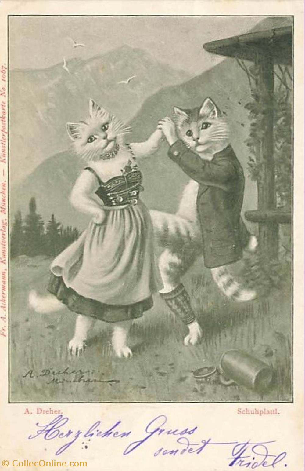 A. Dreher - n° 1067 - Schuhplattl cartes postales a dreher n 1067 schuhplattl