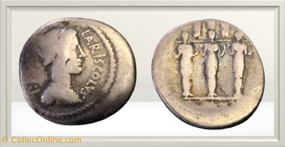 monnaies antiques romaines imperiales et republicaines republique romaine accoleia publius accoleius lariscolus